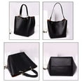 thumbnail image 5 of Handle bags handbag women's leather bag women's shopper women's large tote shoulder bags faux leather waterproof bag shoulder bag gift for women (black), 5 of 5