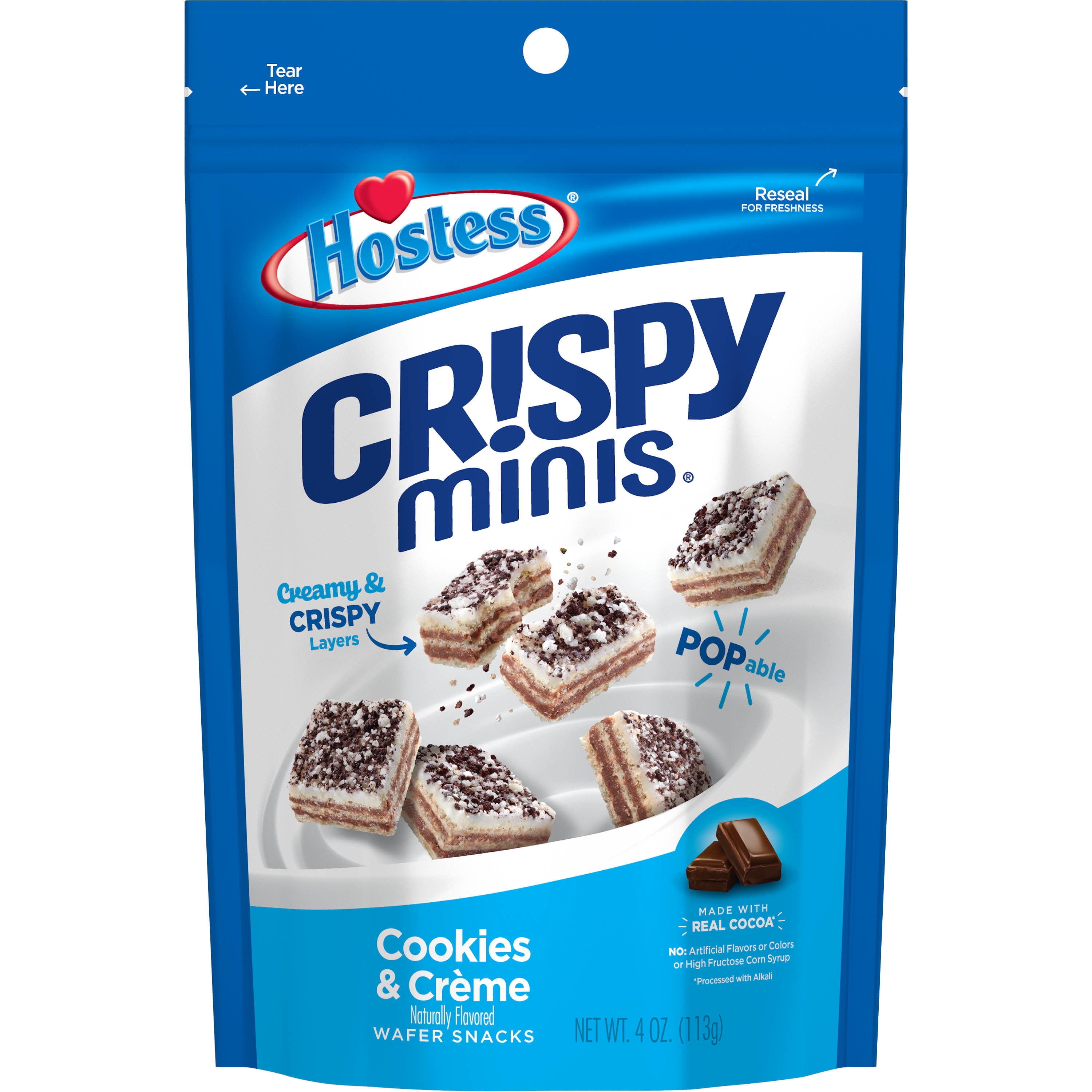 HOSTESS CR!SPY MINIS, Cookies & Crme Bite-Sized Wafer Snacks, 4 oz
