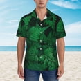 thumbnail image 6 of Picia Green Leave Fern Gentle Cotton Regular Fit Short Sleeve Casual Hawaiian Shirt for Men-Large, 6 of 9