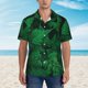 thumbnail image 2 of Balery Green Leave Fern Camisas hawaianas de manga corta para hombre, camisas playeras de corte holgado, camisas de vacaciones con botones,3X-Large, 2 of 7