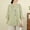Green, variant on ZGRBOU Embroidery Qipao Shirts for WomenTraditional 3/4 Sleeve Frog Button Blouse Cotton Linen Collar Casual Chinese Tops