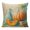Blue, Pumpkin, variant on Orange Pumpkins Fall Throw Pillow 18x18 Inch, Oil Painting Thanksgiving Teal Ombre Waterproof Outdoor Pillow Covers with Insert, Decorative Pillowcase Cushion for Couch, Sofa, Bed, Patio, Garden