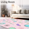 thumbnail image 2 of ODIKA 2'x3' Machine Washable Non-Slip Area Rug, Adorable Sea Creatures Featuring Marine Animals High Traffic Rug with Pad, Pink, 723999, 2 of 8