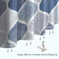 thumbnail image 6 of Blue and White Geometric Quatrefoil Pattern Shower Curtain 72"x72" ,Bathroom Decorative Shower Curtains Set with 12 Hooks,Modern Waterproof Washable Shower Curtain, 6 of 6