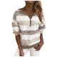 thumbnail image 1 of Gibobby Blusas Para Mujeres rayas blusa larga manga pulóver sudadera mujer cremallera blusa de mujer（Blanco， XXXL), 1 of 3