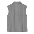 thumbnail image 6 of Htigea Womens Button Down Tank Tops Eyelet Sleeveless Collared T-Shirts Summer Casual Trendy Vacation Tanks Gray XL, 6 of 6