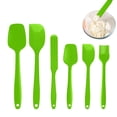 thumbnail image 1 of Juego de espátula de silicona, utensilios de cocina de calidad alimentaria de 6 piezas con espátula térmica con cepillo de silicona, verde, 1 of 6