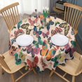 thumbnail image 3 of Beige Butterfly Colorful Pattern Round Tablecloth 60"x60",Wrinkle Wipeable Table Cloth for Kitchen Dining Room Picnic Patio Party, 3 of 6