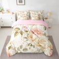 thumbnail image 3 of Feelyou Romantic Pink Rose Twin Bedding Sets 7-Piece, Bohemian Flower Floral Bedding Comforter Set, Western Vintage Fashion Reversible Sheet Sets, Luxury Bedroom Decor, 3 of 9