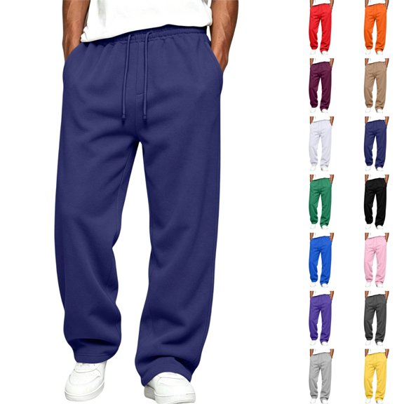LTTVQM Sweatpants for Men Drawstring Elastic Waist Casual Wide Leg Relaxed Fit Jogging Bottom Sweatpants Fashion Soft Comfortable Lounge Joggers Pants with Pockets