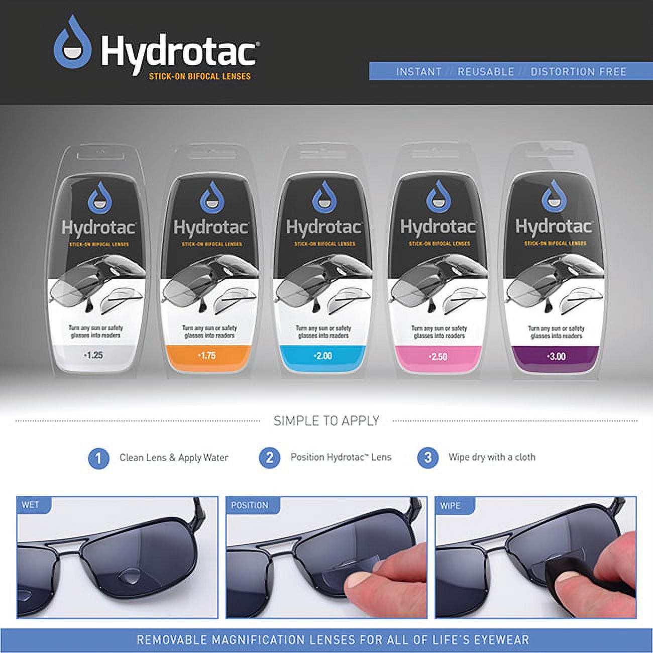 Hydrotac Stick-on Bifocal Lenses (OPTX 20/20)- +1.75 Diopter - image 2 of 2