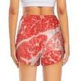 thumbnail image 4 of Vsdgher Beef Steaks Print Women's Running Double Layer Shorts High Waisted with Pockets Elastic Yoga Workout Athletic Gym Sports, 4 of 8