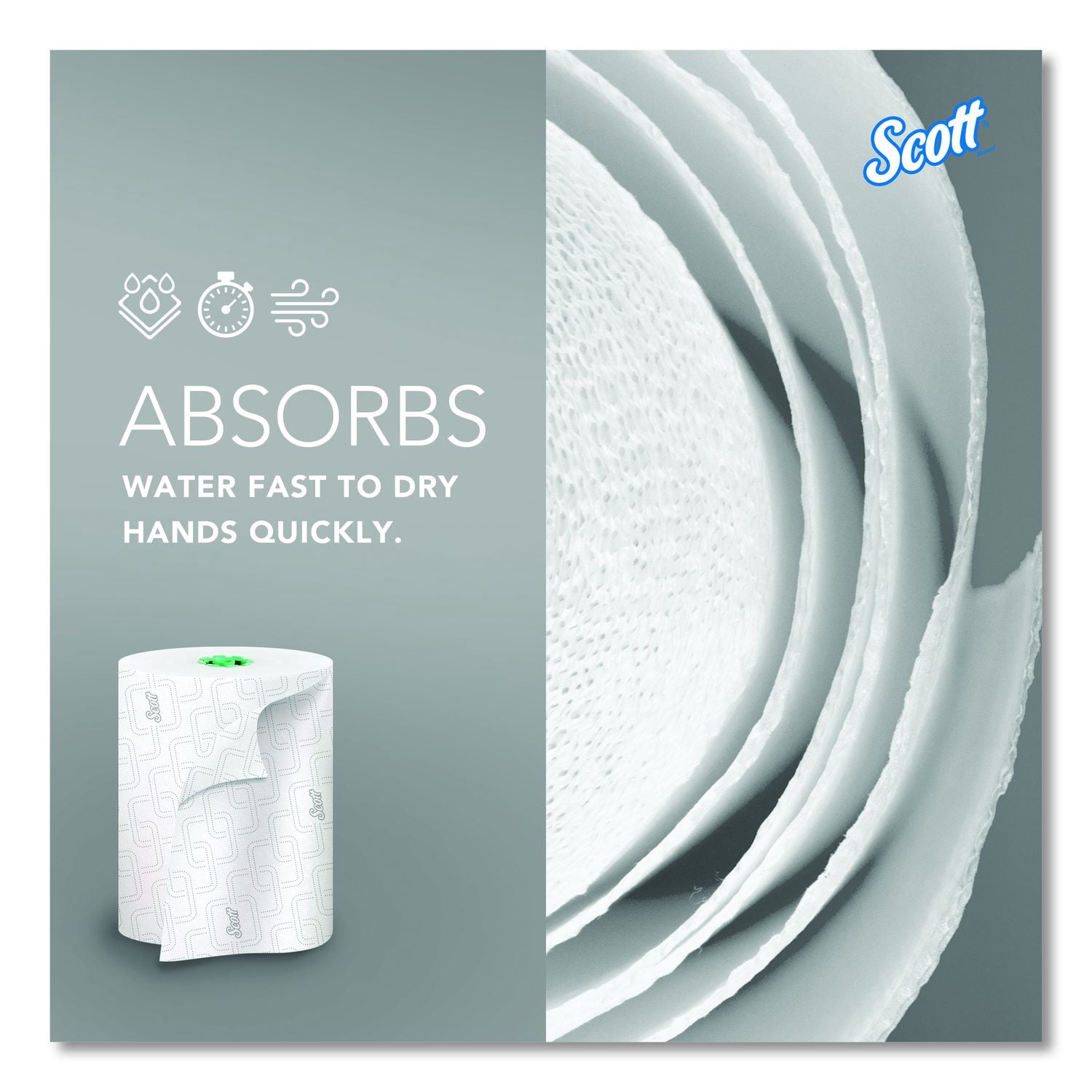 Scott® Pro Hard Roll Paper Towels with Elevated Scott Design for Scott Pro Dispenser, Green Core Only, 1-Ply, 1,150 ft, 6 Rolls/CT