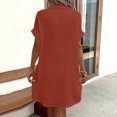 thumbnail image 6 of DDAPJ pyju Casual Summer Dresses for Women Soft Comfy Texture Shirt Oversized Boyfriend Button Down Shirts Ofertas Prime Red XXL, 6 of 7