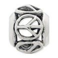 thumbnail image 2 of Fancy Bead White Sterling Silver Themed 9.09 mm 8.18 Reflections Peace Sign Bead, 2 of 3