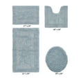 thumbnail image 2 of Better Trends Bathroom Rugs 4 Piece Set 100% Cotton Soft Seat Covers, Water Absorbent, Reversible, Machine Washable for Bathroom Decor Toilet Base Contour, Lid Cover Blue Lux Collection, 2 of 4