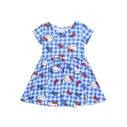 Hello Kitty Toddler Girl Allover Print Dress with Short Sleeves, Sizes 12M-5T