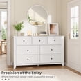 thumbnail image 3 of White 7 Drawer Dresser for Bedroom, 54" Wide Large Dresser with Deep Drawers & Metal Knobs, Modern Wooden Chests of Drawers for Entryway, Hallway, 3 of 7