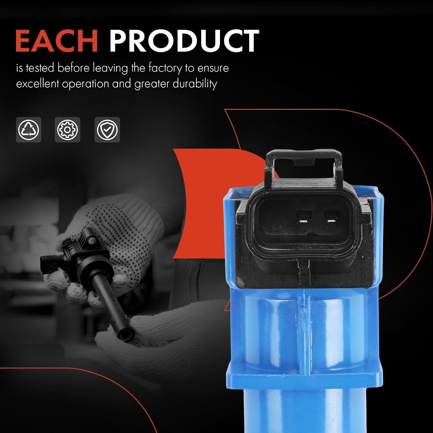 A-Premium (Blue) Engine Ignition Coil Pack Compatible with Jeep Grand Cherokee 1999-2005/2007 & Dodge Ram 1500 2002/2004-2007, Durango 2000-2005, Dakota & Mitsubishi Raider & Chrysler Aspen, 8-PC Set