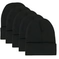 thumbnail image 4 of 10 Pack of Bulk Wholesale Adult One Size Mens Womens and Teens Stretch Knit Beanie Skull Hats for Fall, Winter, Snow, Wind, Rain, Homeless and Charity Donation in Black, 4 of 7