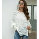 thumbnail image 4 of Suéter de mujer de gran tamaño con cuello en V suelto suéter de punto outwear, 4 of 6