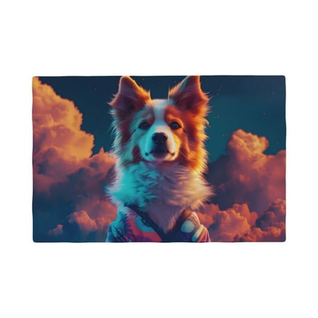 

Placemats Set of 6 Starry Sky White Cloud Puppy Place mats for Dining Table Indoor/Outdoor Cute Heat Resistant Washable Table Mats(18 x 12 )