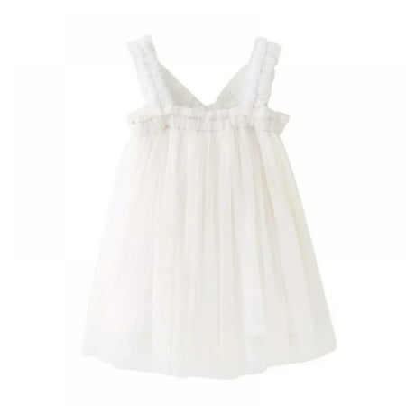 

XBASW Toddler Baby Girls Tulle Slip Dress Summer Sleeveless Sundress for Kids 1-6 Years Girls Beach Tutu