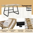thumbnail image 2 of 4-Piece Outdoor Rattan Patio Bistro Sofa Furniture Set, Straight Leg Design with Washable Seat Cushions & Tempered Glass Top Table, All-Weather Conversation Set for Garden, Balcony, Porch & Poolside, 2 of 7