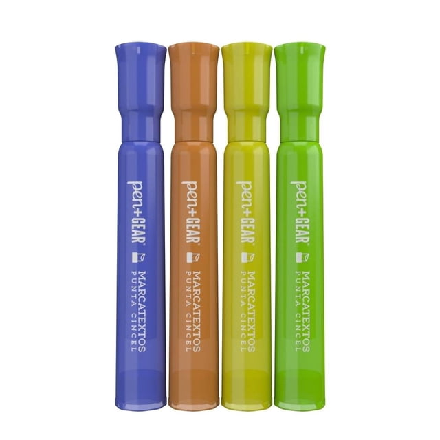 Marcatextos Pen+Gear Fluorescentes Punta Cincel Colores Variados 4 Piezas