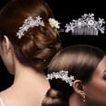 thumbnail image 2 of Trayknick Strass Faux Perle Incrusté Fleur Cheveux Peigne Épingle à Cheveux Mariée Accessoire de Mariage, 2 of 13