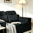 thumbnail image 6 of 71" High Backrest Sofa for Small Spaces, Compressed Corduroy Couch with Deep Seating for Living Room, Bedroom, Dark Grey, 6 of 6