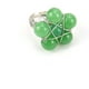 thumbnail image 1 of Granjero Gordo Anillo natural hecho a mano, anillo de cuentas redondas de piedra natural hecho a mano en plata, apertura ajustable (verde), 1 of 5