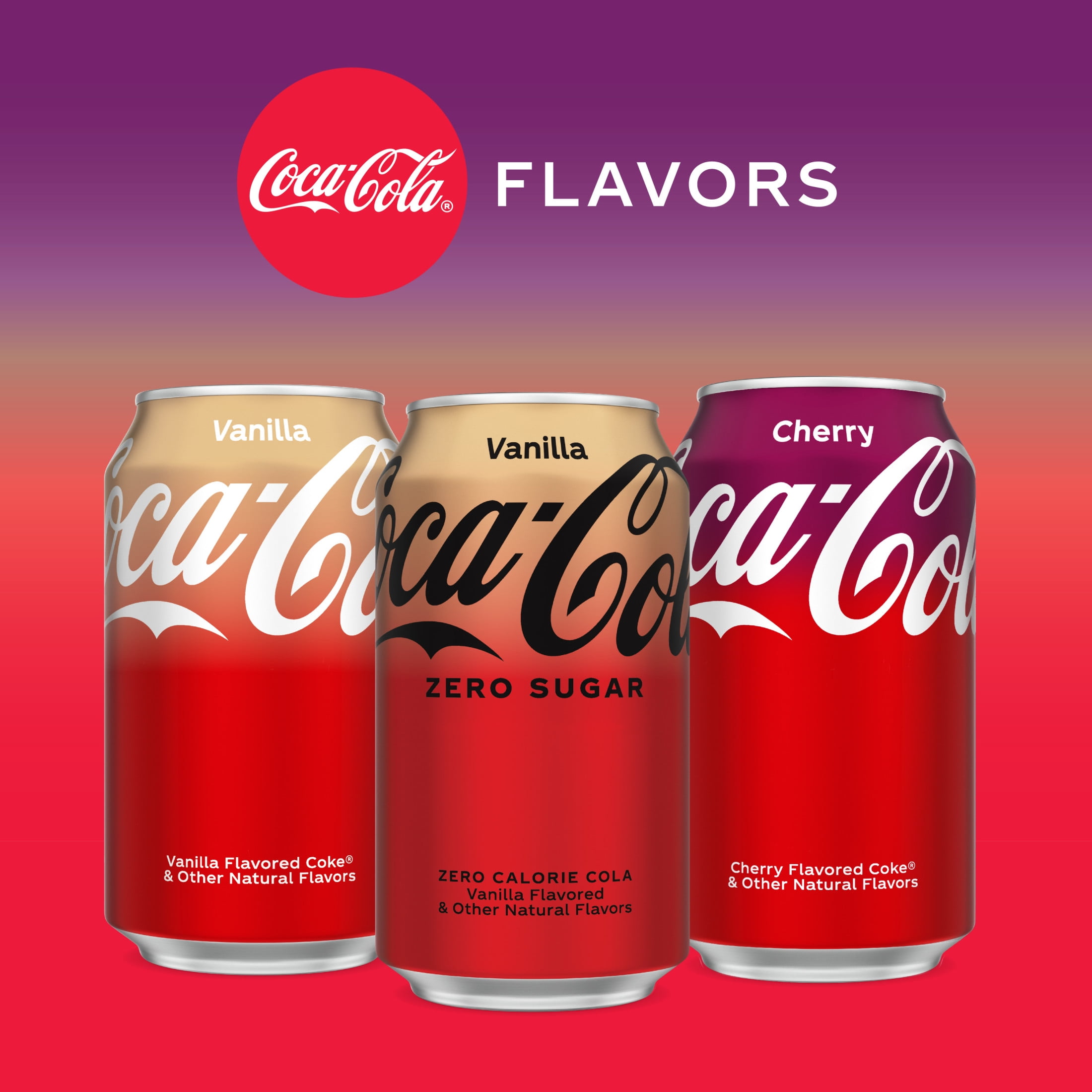 Coca-Cola Zero Sugar Vanilla Soda Pop Fridge Pack Cans, 12 fl oz, 12 Pack