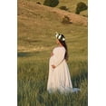 thumbnail image 4 of Maternity Off Shoulder Half Circle Dress for Baby Shower Photo Props Dress XL, 4 of 5