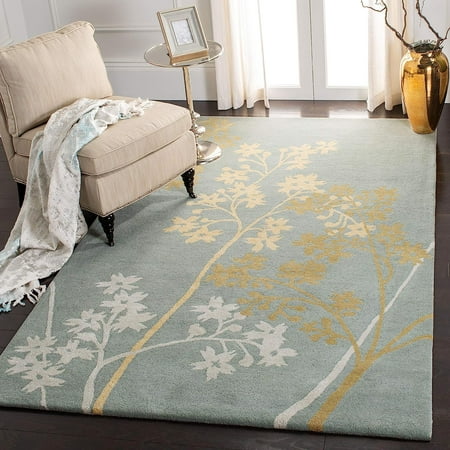 SAFAVIEH Soho Collection 3 6  x 5 6  Light Blue/Multi SOH316C Handmade Premium Wool & Viscose Area Rug The Safavieh Soho Collection is modern chic mixed with classic elegance. These clean  contemporary designs are modernized to work equally well in both modern and traditional homes. Each rug is handmade of the purest  premium New Zealand Wool  to add clarity and softness. These rugs are accented with viscose  to add silky softness to the wool. This innovative collection is handmade in India.