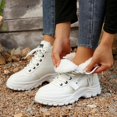 thumbnail image 6 of XIMIN Women's Chunky White Sneakers Plus Velvet New Versatile Warm High Top Boots Korean Style Winter Boots with Waterproof Artificial Leather and Fleece Lining Shoes, 6 of 7