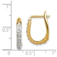 thumbnail image 2 of FB Jewels Sterling Silver Gold-plated Diamond Mystique Oval Hoop Earrings, 2 of 2