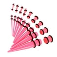 thumbnail image 3 of 18 Pieces Ear Gauges Stretching  Taper 14G-00G Expanders Pink, 3 of 5