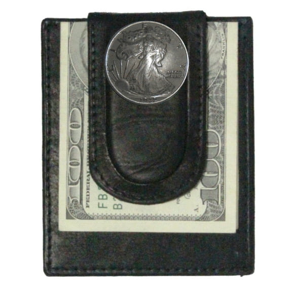 Custom Walking Liberty Half Dollar Heads Paul and Taylor Money Clip Wallet Black