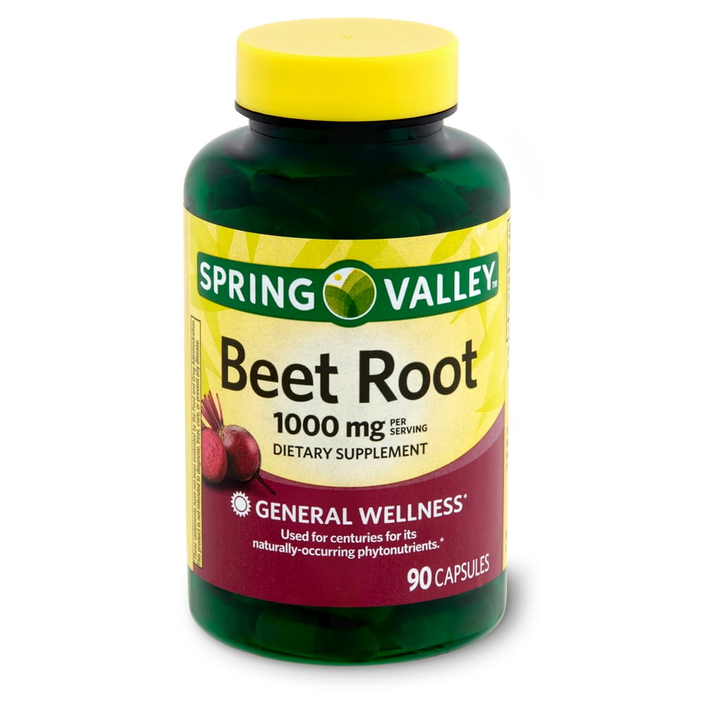 Spring Valley Beet Root Dietary Supplement, 1000 mg, 90 count Walmart