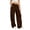A-Coffee476, variant on XIAONU Solid Cargo Wide Leg Pants for Womens Drawstring Waist Flap Side Pockets Sport Trousers