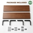 thumbnail image 4 of Riousery Wood Floating Shelves Set of 2, 23.6" Wall Mounted Shelves with Metal Brackets, Walnut Wall Shelves for Bathroom, Bedroom, Living Room, Kitchen, 4 of 8