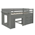 thumbnail image 3 of Low Study Twin Loft Bed with Shelve, Three Drawers, Ladder and Guardrail Low Study Loft Bed, Twin Size Loft Bed with Cabinet and Shelf, 3 of 7