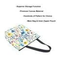 thumbnail image 3 of FORMRS Womens Canvas Tote Bag with Zipper Inner Pocket Shoulder Handbag, Blue Wildflower Pattern, 3 of 7
