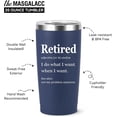 thumbnail image 4 of Retirement Gifts for Men Women Coworkers - Funny Retired 2025 Party Decorations for Coworkers, 20oz Stainless Steel Double Wall Vacuum Insulated Tumbler, Navy Blue, 4 of 6
