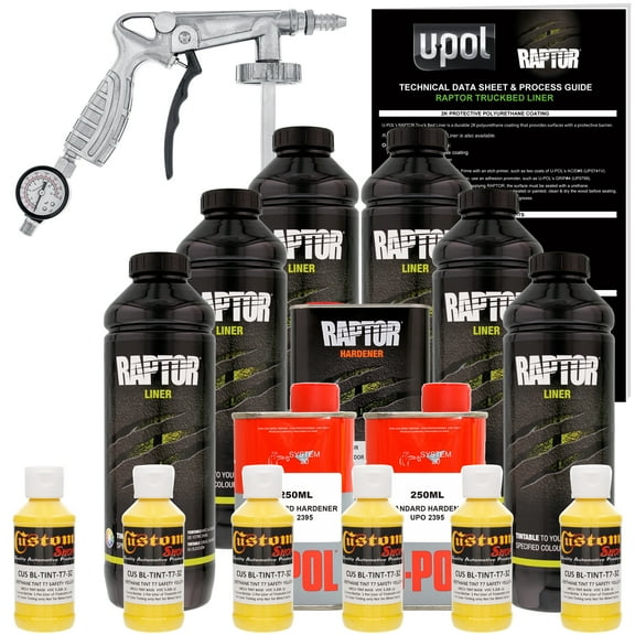 Raptor Safety Yellow Urethane Spray-On Truck Bed Liner Spray Gun, 6 Liters
