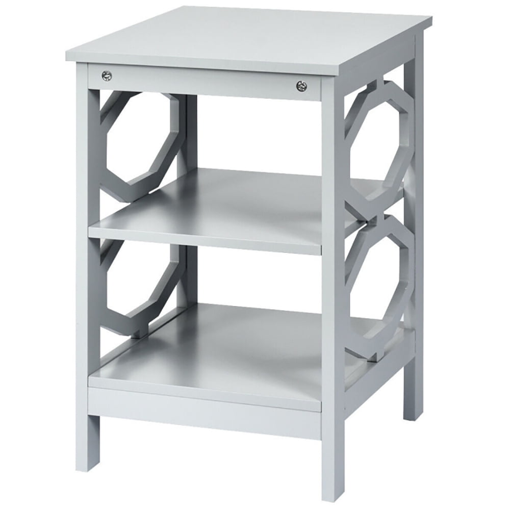 Finihen Side End Table, 3 Tiers Nightstand Sofa Side End Accent Table, Bed Side Tables, for Living Room, Bedroom, Gray Finihen Side End Table, 3 Tiers Nightstand Sofa Side End Accent Table, Bed Side Tables, for Living Room, Bedroom, Gray