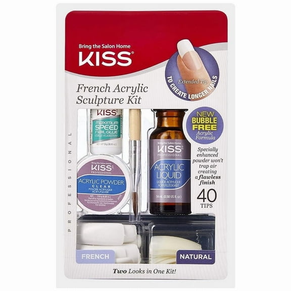Kiss French Acrylic Fake Nails Sculpture Kit, Natural 1.0 set