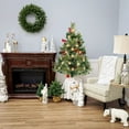 thumbnail image 4 of 30in Artificial Christmas Trees Set of 2 Pre-Lit Mini Christmas Trees with 30 LED Lights, Bright Ball, Pine, Berries for Indoor Outdoor Decor, 4 of 6