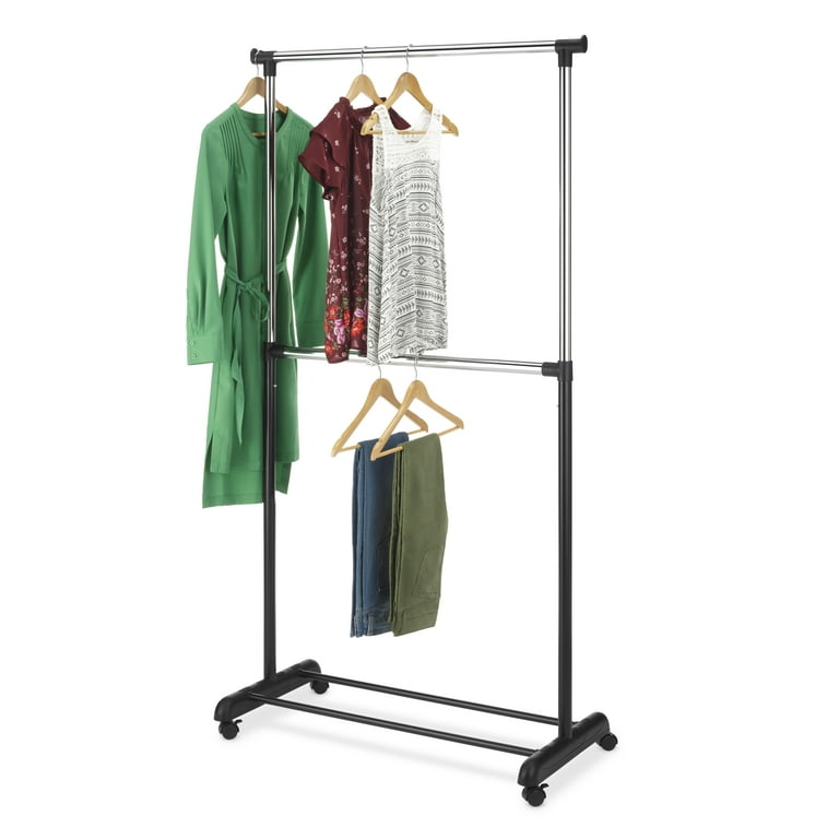 Easy home 2 tier rolling garment rack hotsell